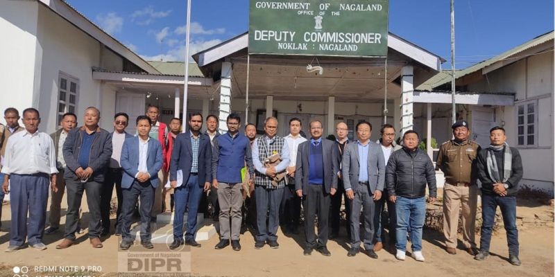 Inter-Ministerial Central Team (IMCT) headed by Ravinesh Kumar, FA, NDMA visited DDMA Noklak, for damage assessment in the district on December 12. (DIPR Photo)